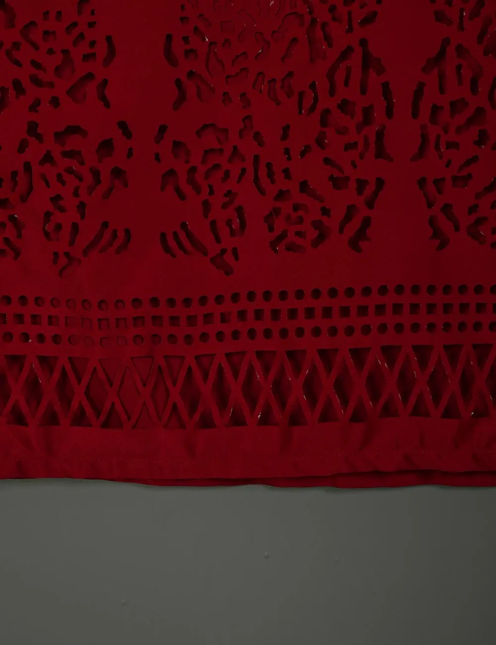 TS-161-Red - Silk Stitched Kurti