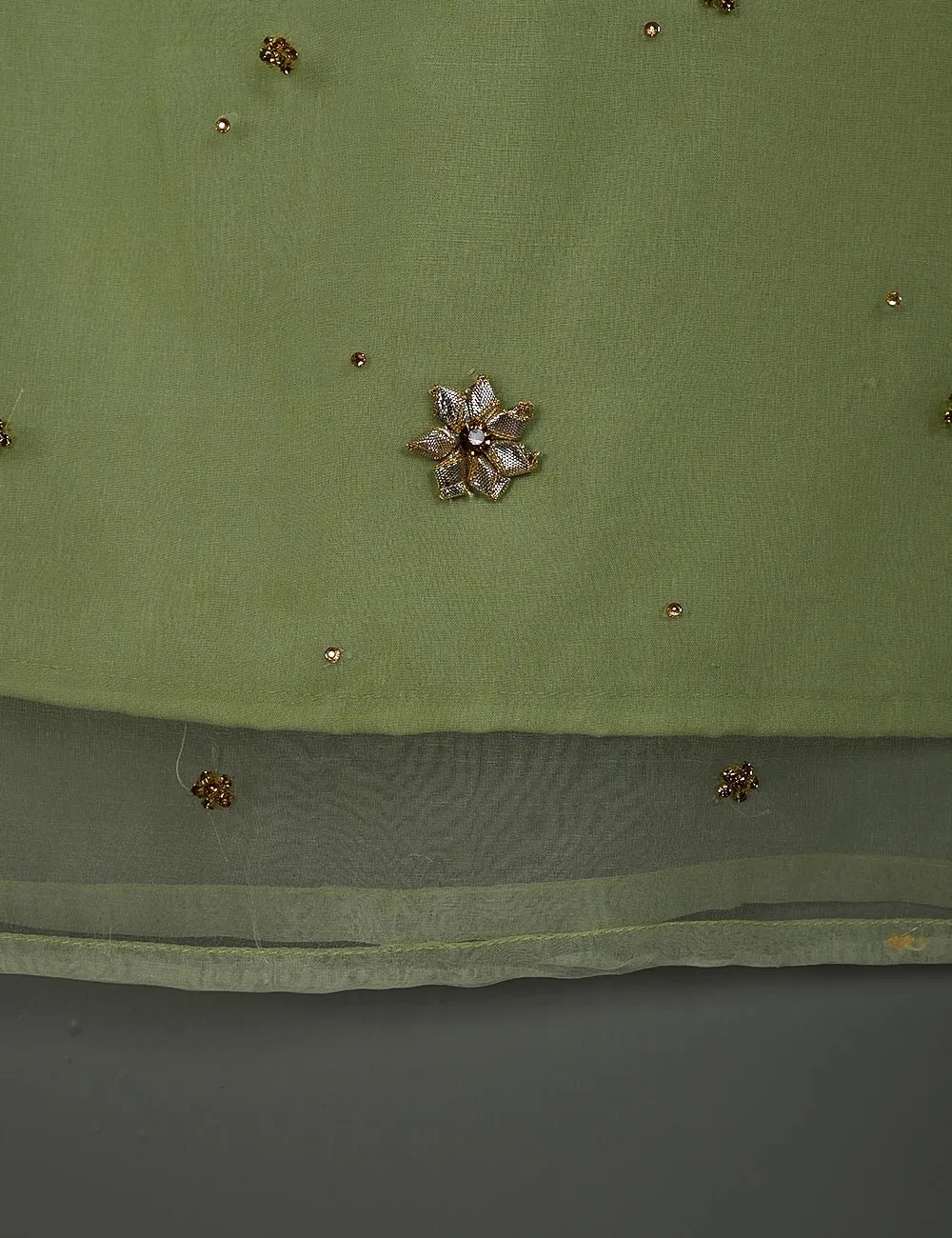 TS-166A-Pista - Organza Stitched Kurti