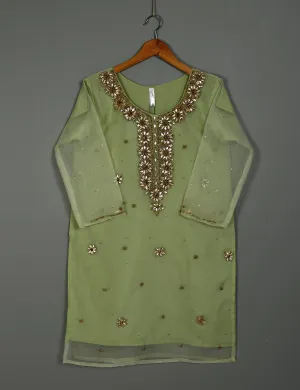 TS-166A-Pista - Organza Stitched Kurti