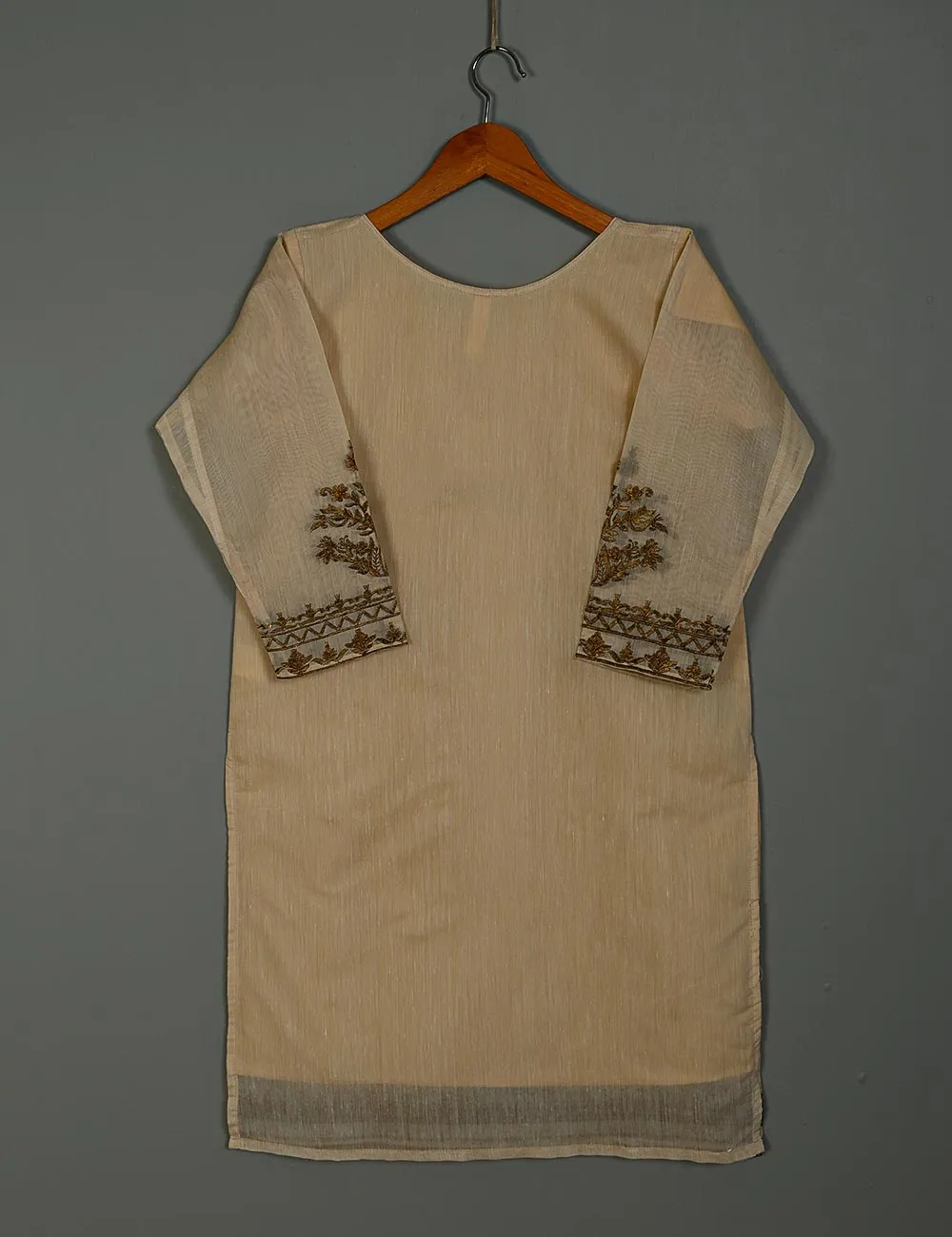 TS-171-Skin - Paper Cotton Embroidered Kurti