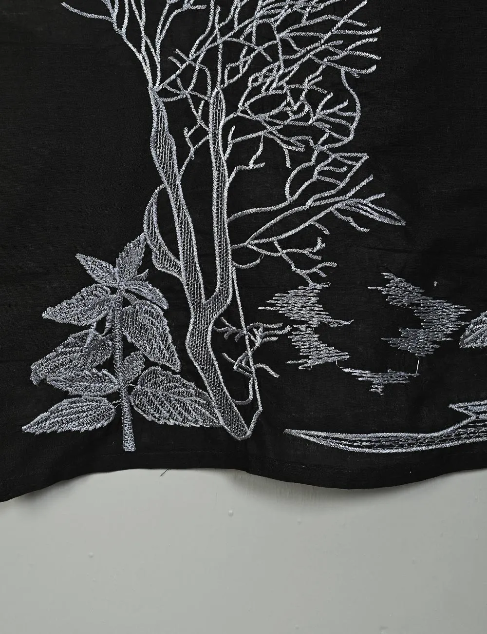 TS-185A-Black - Cotton Embroidered Kurti
