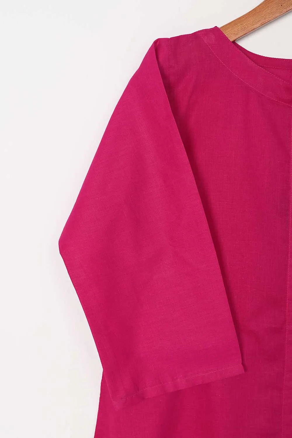 TS-222A-Fuchsia - Cotton Stitched Frock
