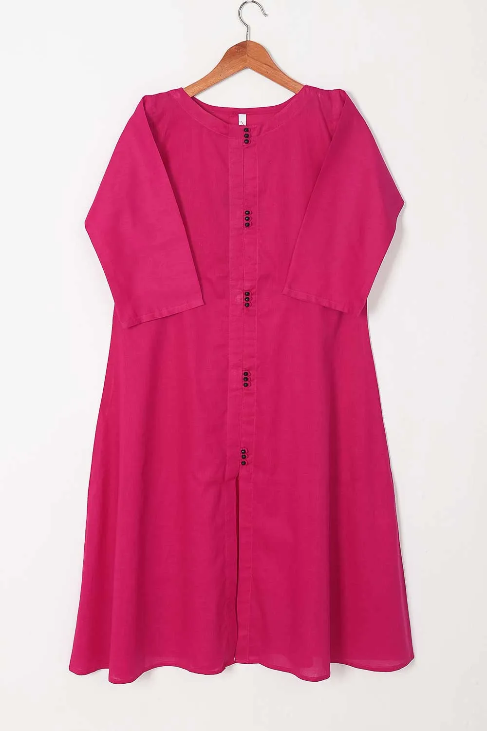 TS-222A-Fuchsia - Cotton Stitched Frock