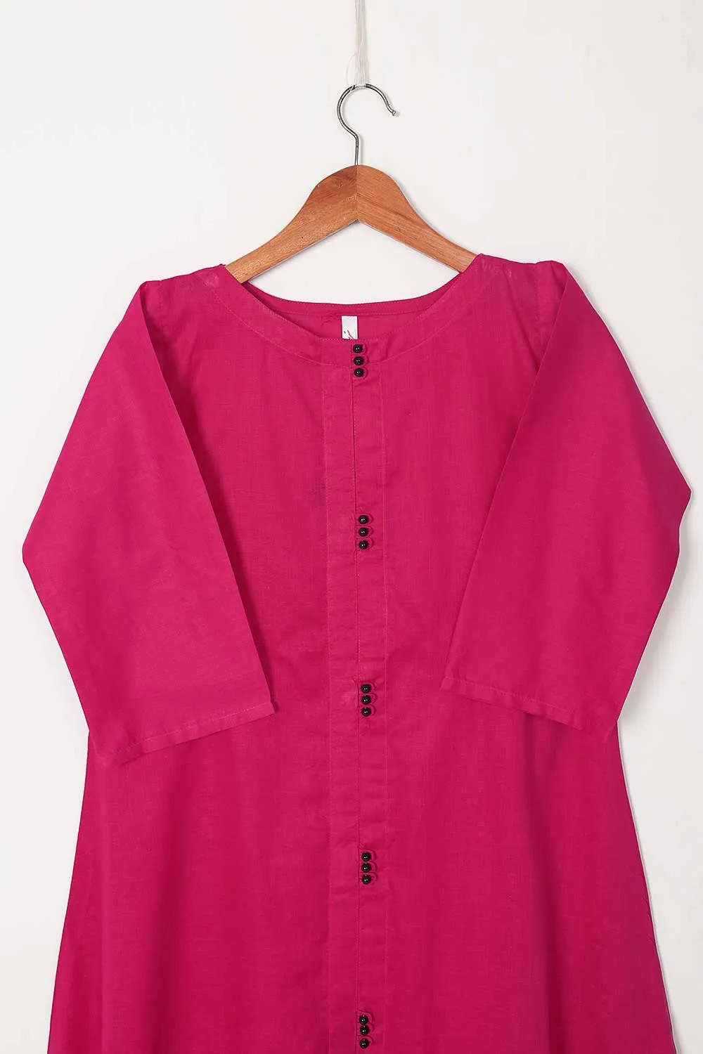 TS-222A-Fuchsia - Cotton Stitched Frock