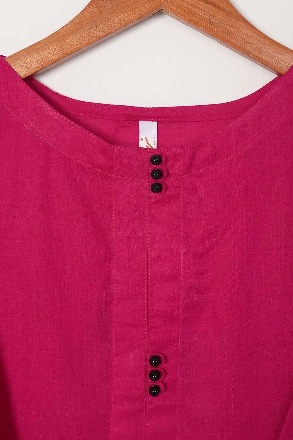 TS-222A-Fuchsia - Cotton Stitched Frock