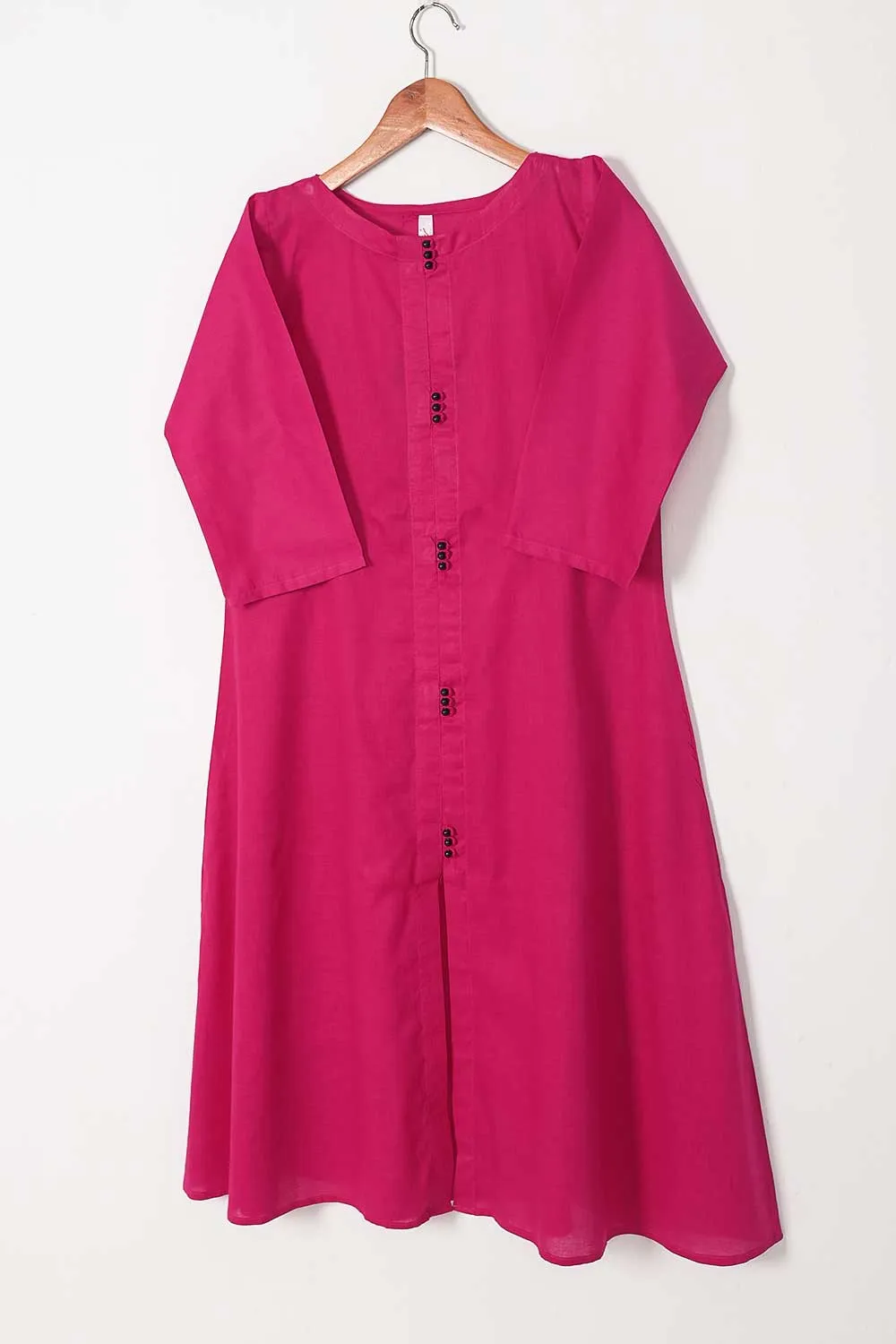 TS-222A-Fuchsia - Cotton Stitched Frock