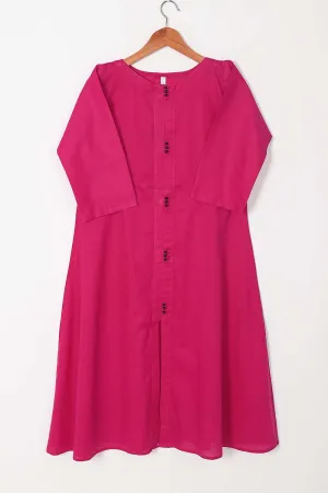 TS-222A-Fuchsia - Cotton Stitched Frock
