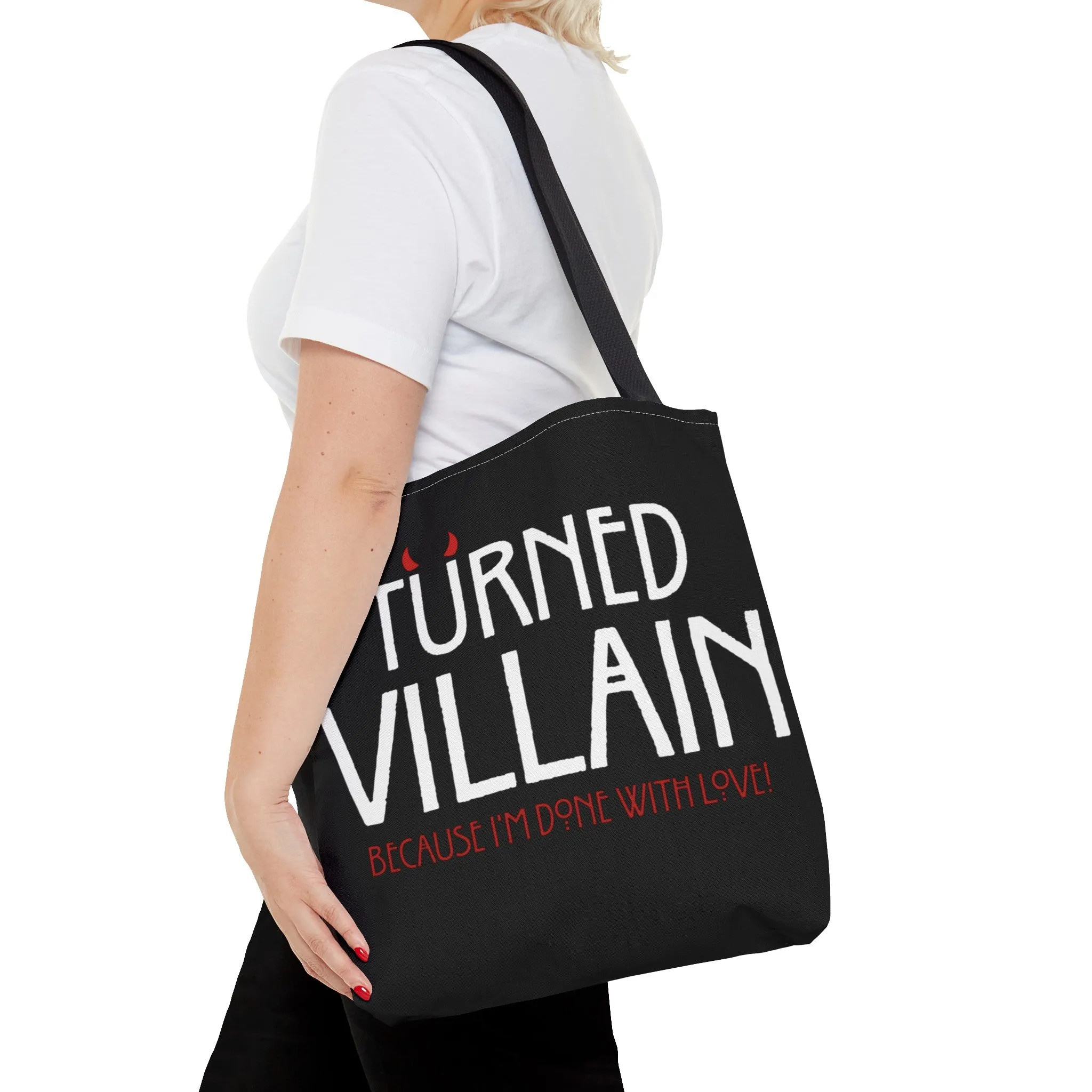 Turned Villain Black Tote Bag