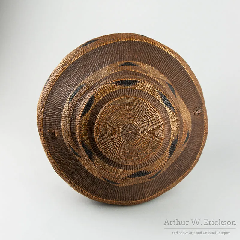Very Large Tlingit Rattle Top Basket