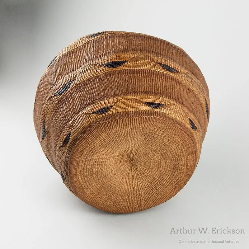 Very Large Tlingit Rattle Top Basket