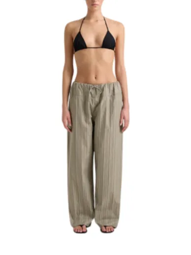 Vieu Relaxed Pant - Khaki Stripe