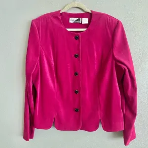 Vintage Women’s Jacket Size 18 Button Down Pink Sunshine Starshine