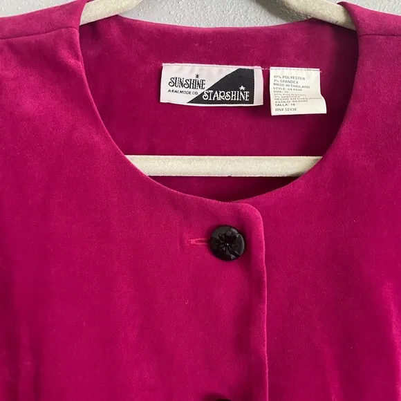 Vintage Women’s Jacket Size 18 Button Down Pink Sunshine Starshine