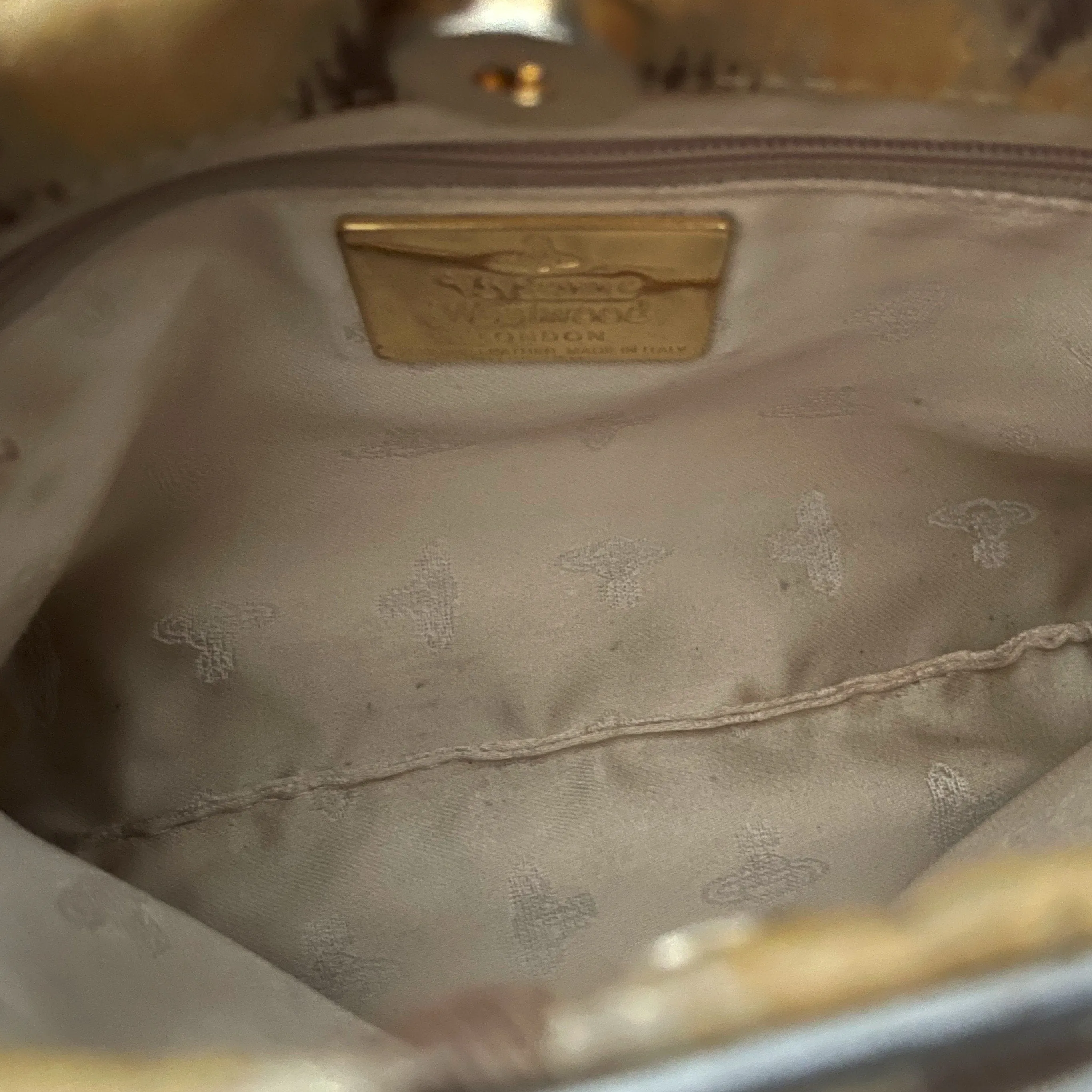 Vivienne Westwood Tan Textured Shoulder Bag