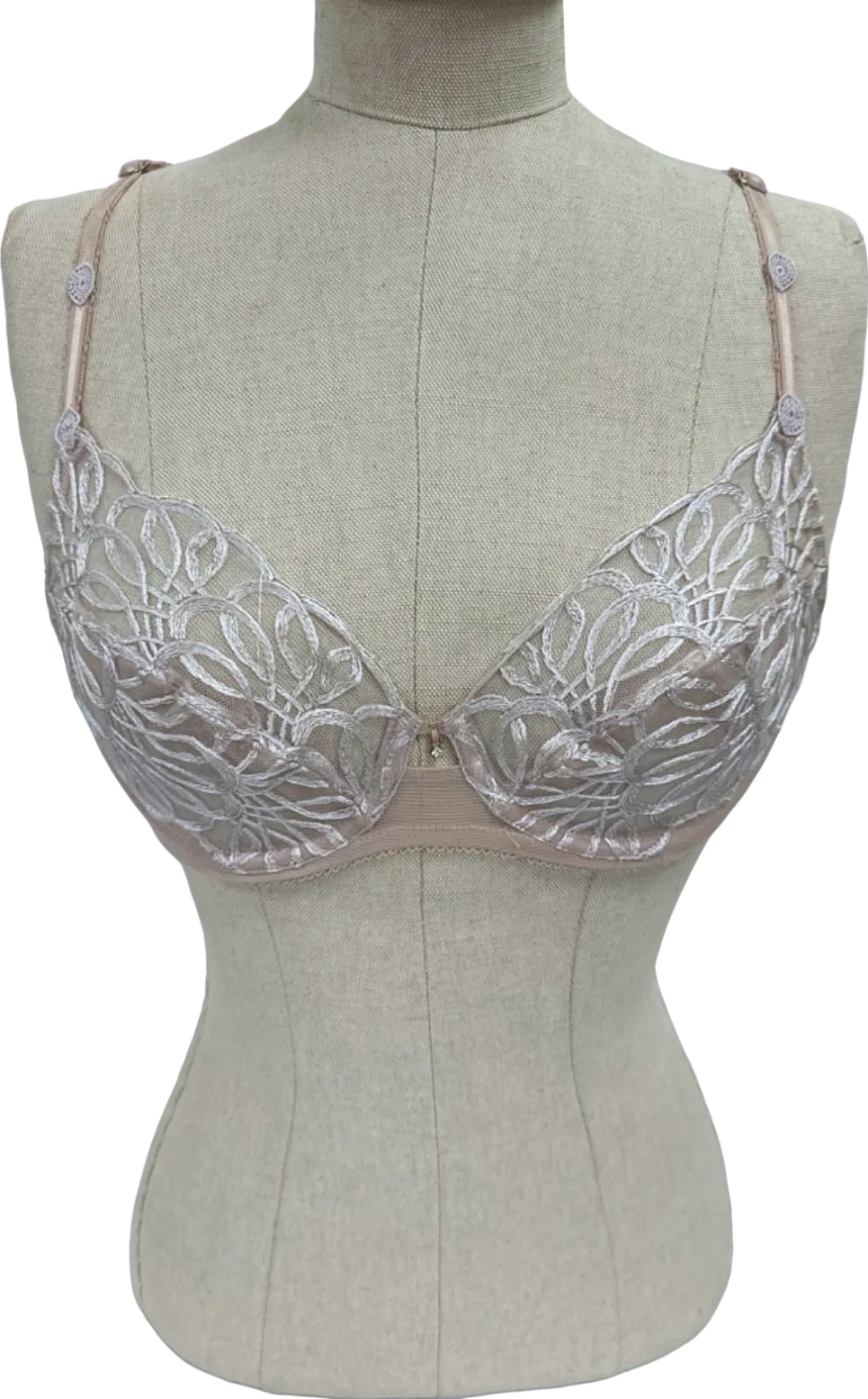 Wacoal Beige Floral Lace Underwire Bra UK 32C