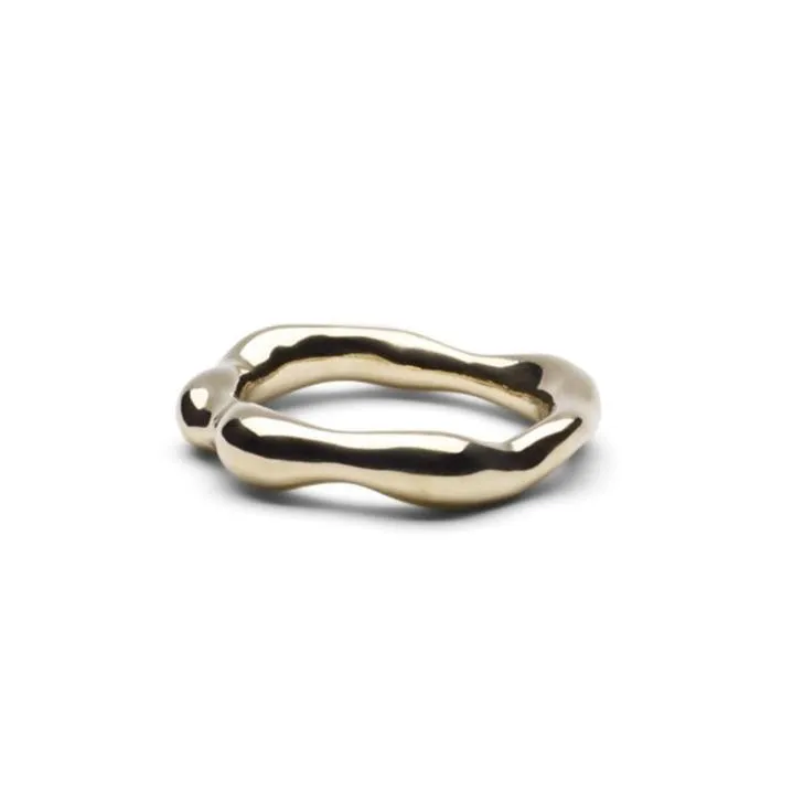 Wave Ring in 14K Yellow Gold by Jeannie Kim