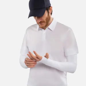 White Arm Sleeves with Thumbhole - Adult