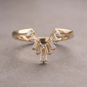 White Diamond Wedding Band, Waverly Setting, 14K Yellow Gold