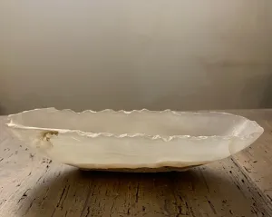 White Onyx Canoe Bowl