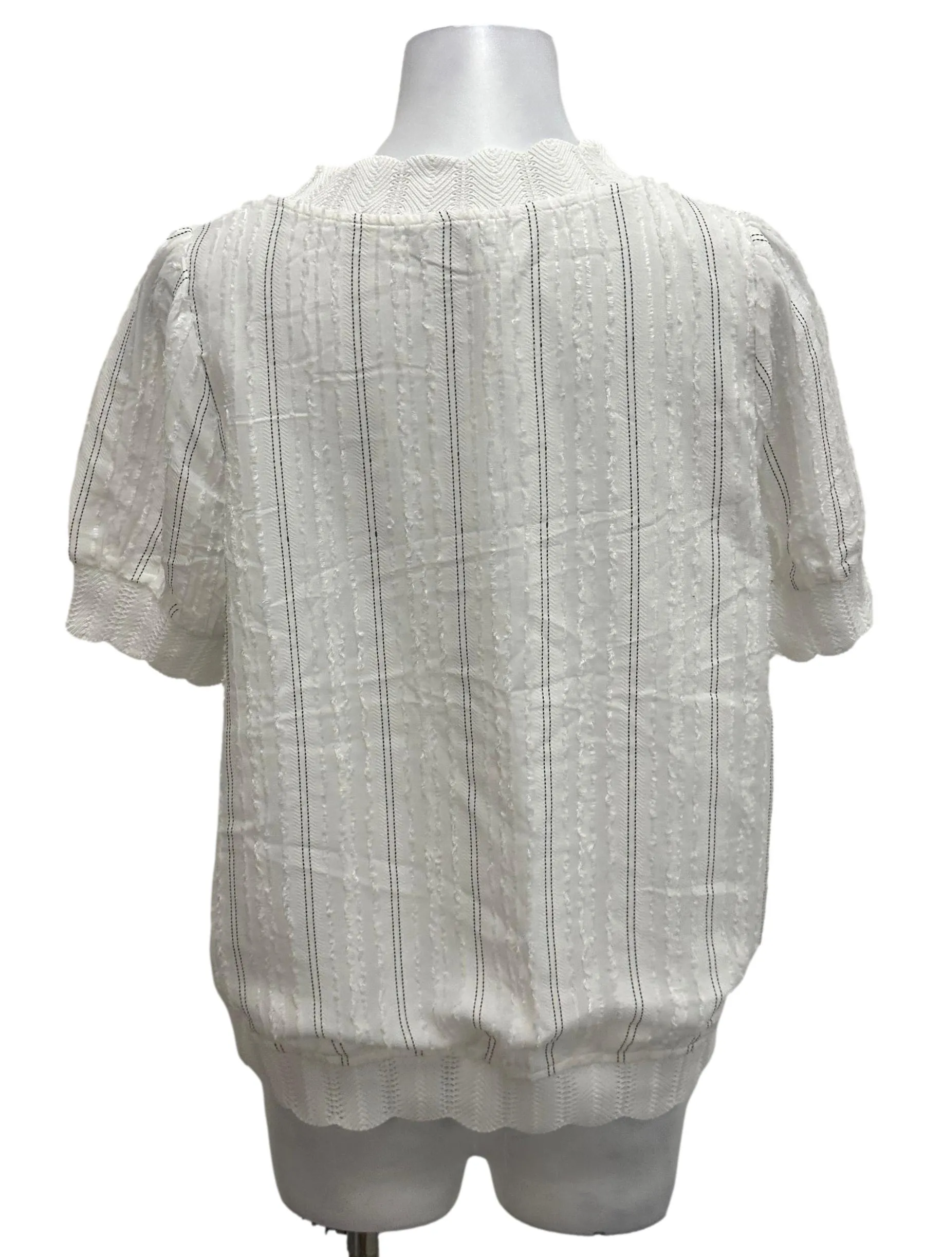 White Textured Blouse