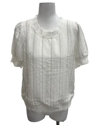 White Textured Blouse