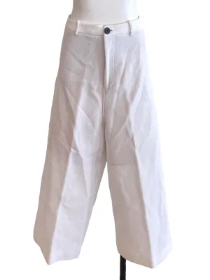 White Textured Culottes