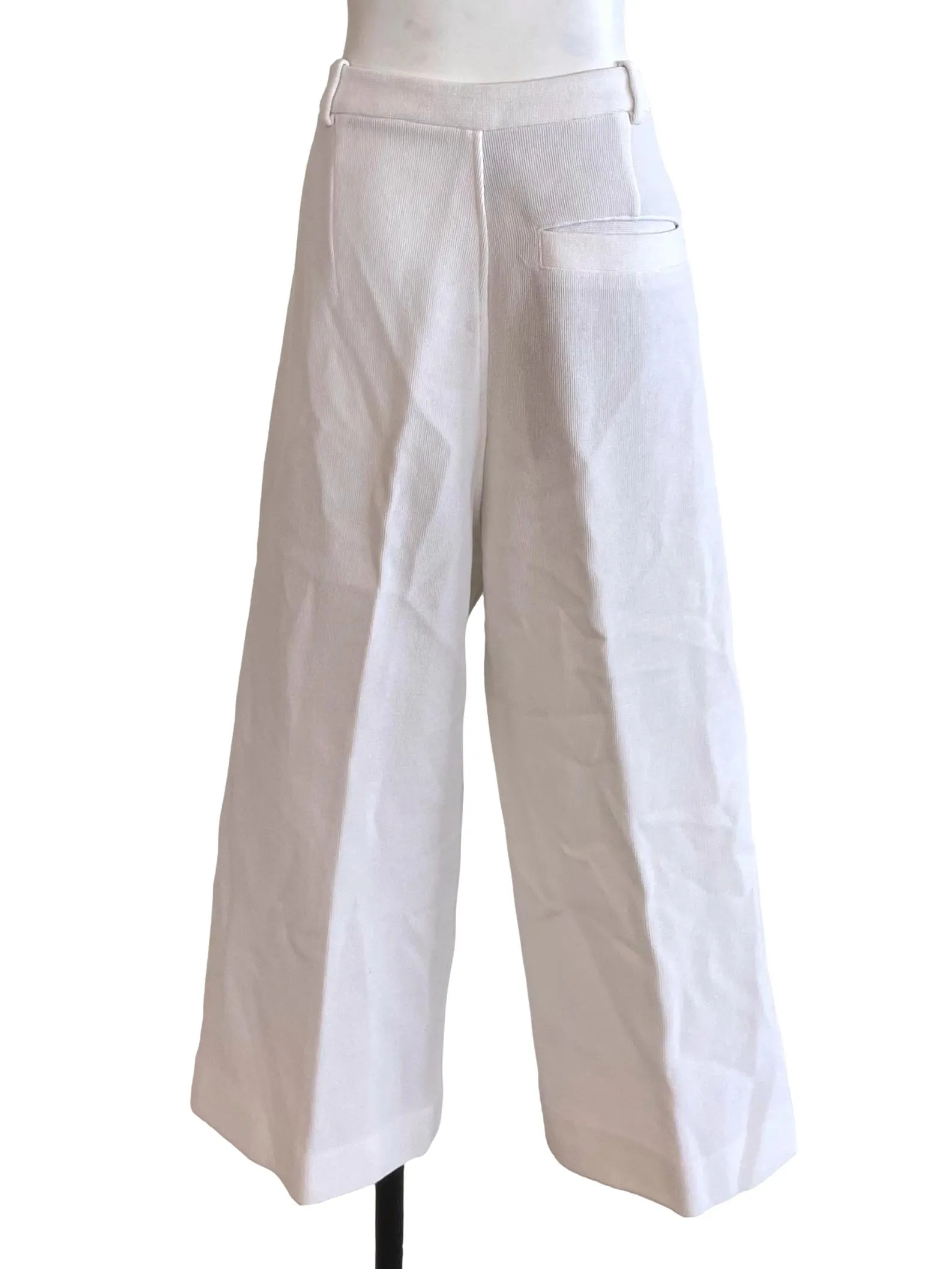 White Textured Culottes