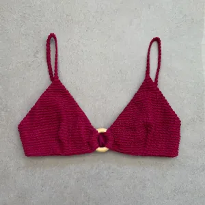 WineBerry Textured Agatha Bikini Top