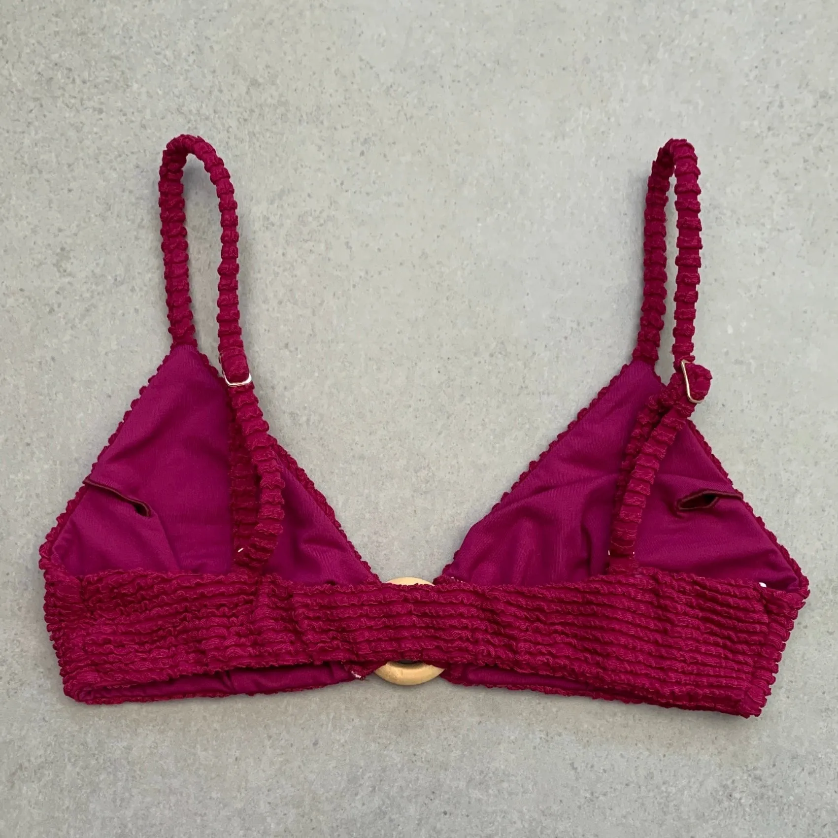 WineBerry Textured Agatha Bikini Top