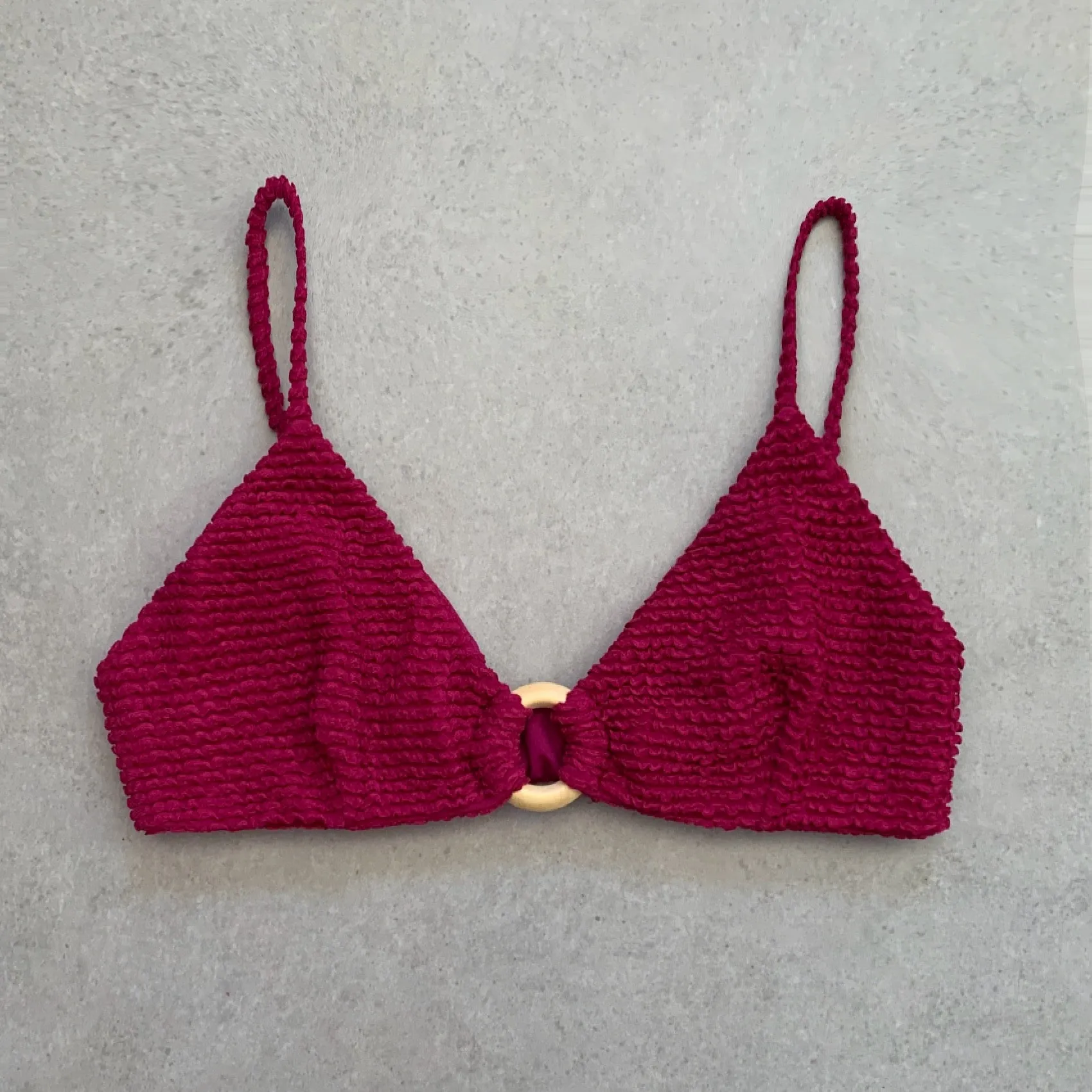 WineBerry Textured Agatha Bikini Top