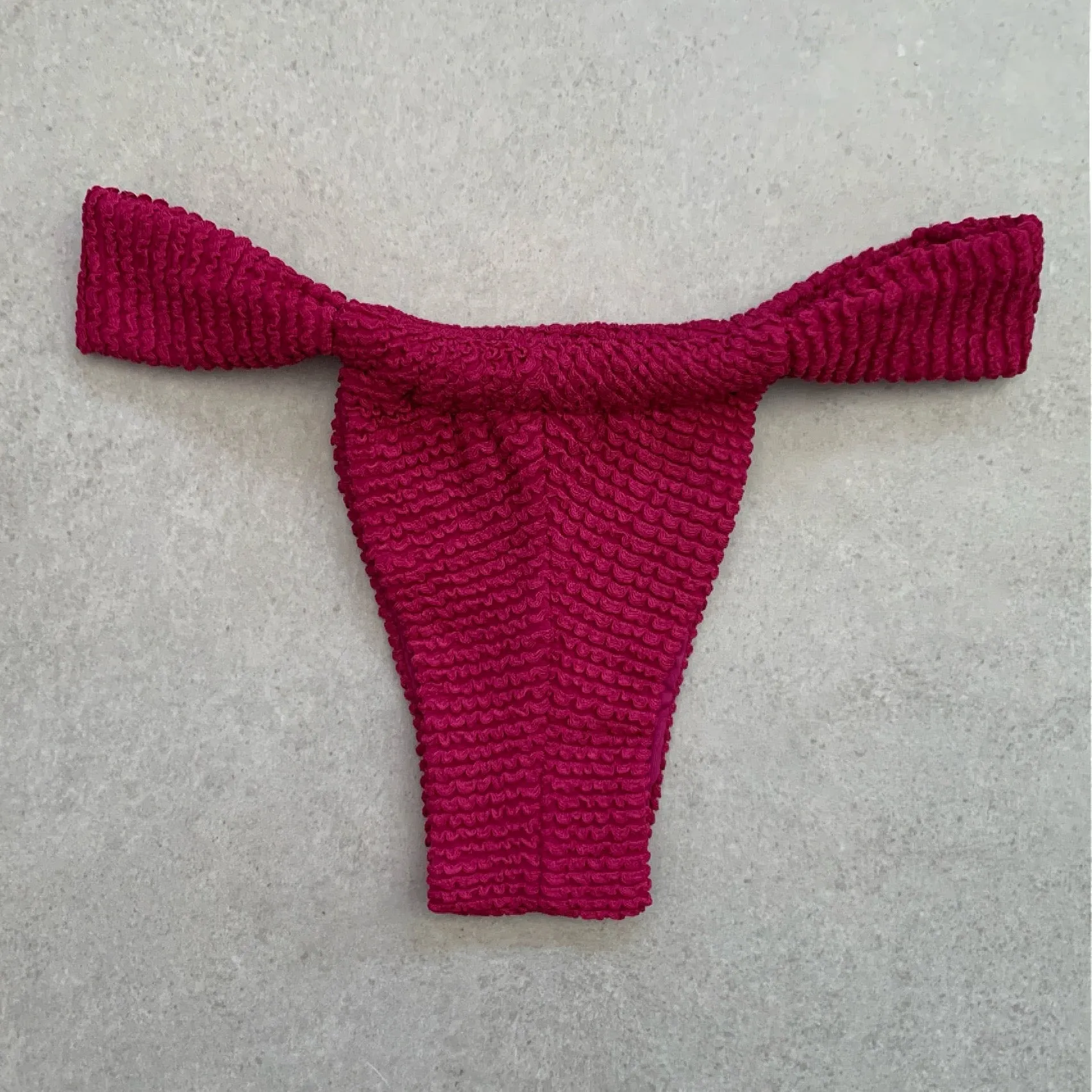 WineBerry Textured Curtain Bikini Bottom