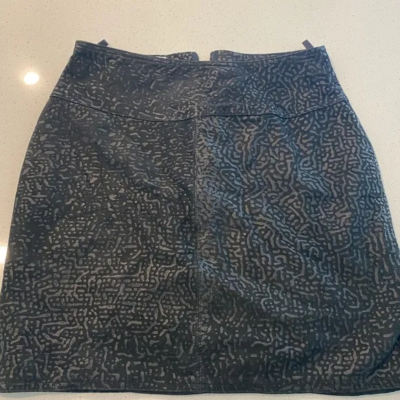 Winlit black High waist midi skirt genuine leather winter business casual 13/14