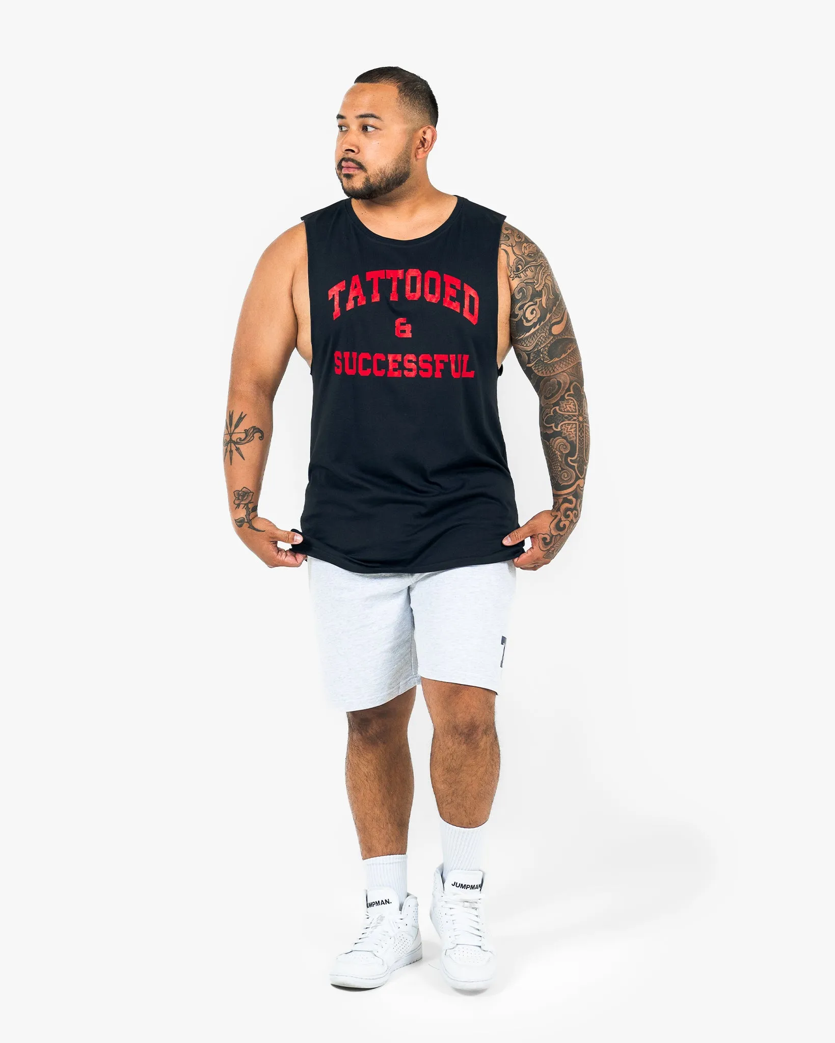 WKND Relaxed Tank - Navy w/ Red