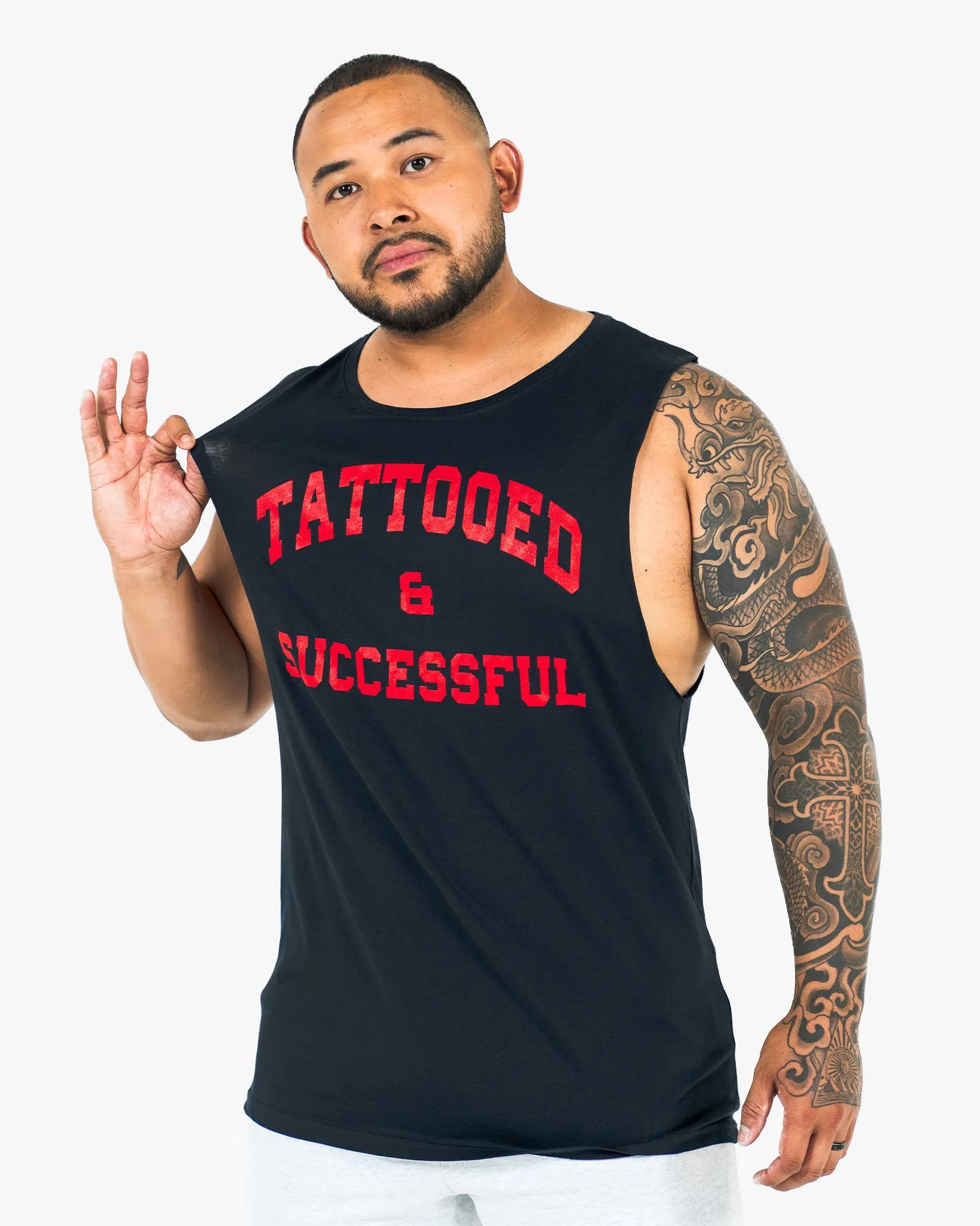 WKND Relaxed Tank - Navy w/ Red