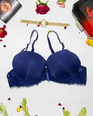 Women Double Padded Underwire Bra - Blue - 3005