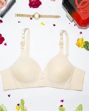 Women Lightly Padded Demi Bra - Off White - 239