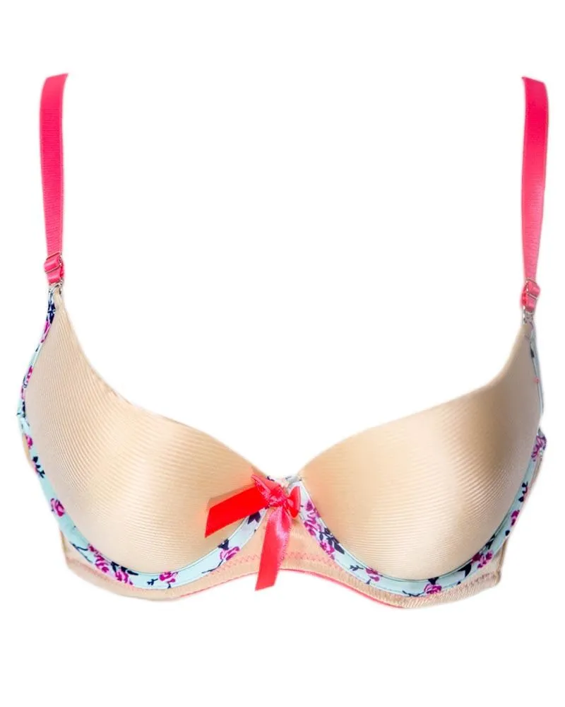 Women Push up Underwire Smoothing Bra - Skin - 678