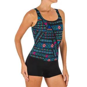 Women's 1-piece shorty swimsuit Heva - Navy Blue