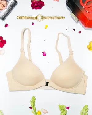 Women's Front Open Skin Bra - Push Up Bra, Single Padded Bra
