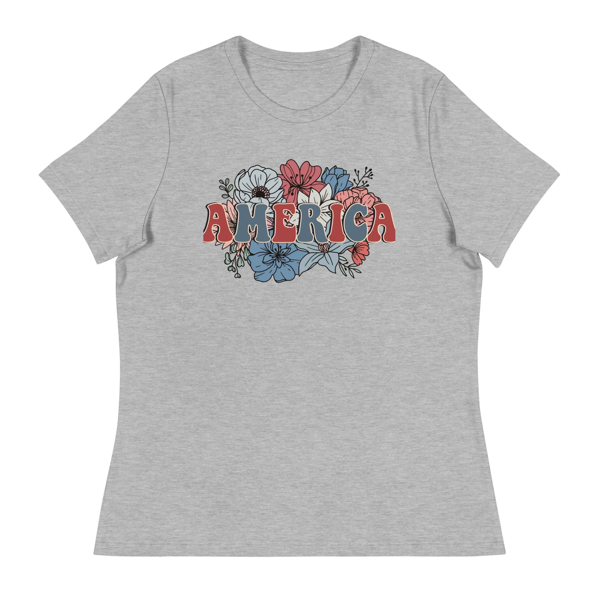 Women's Relaxed T-Shirt Patriotic T Shirt, Playful, Gift for Her,