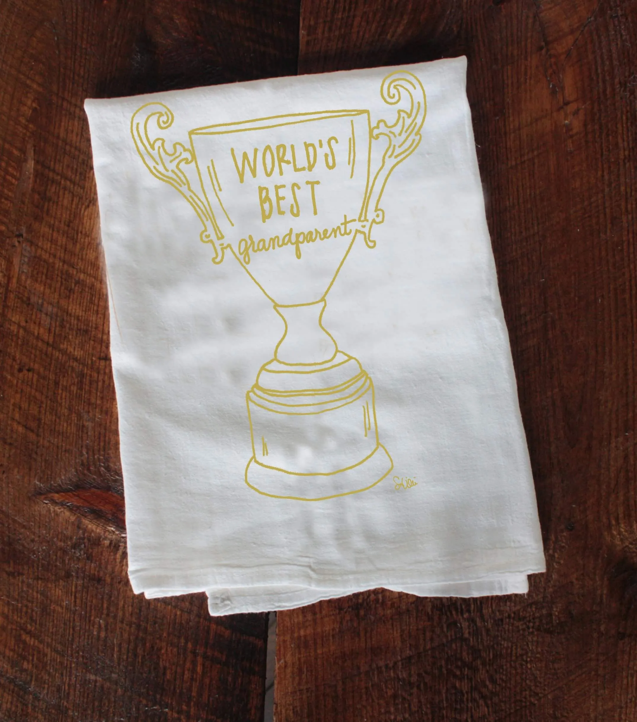 World's Best Grandparent tea towel
