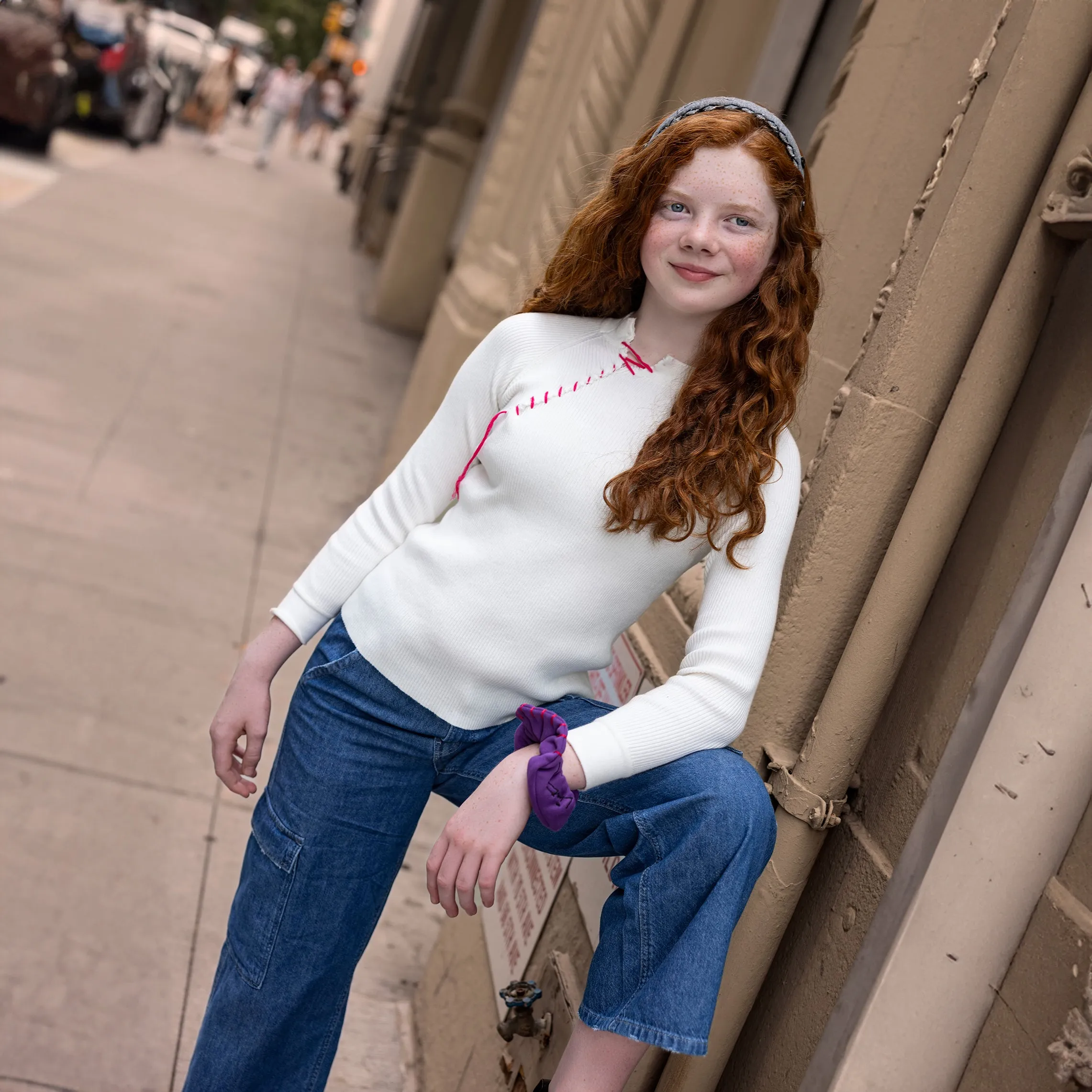 Yarn Stitched MockNeck-Cream