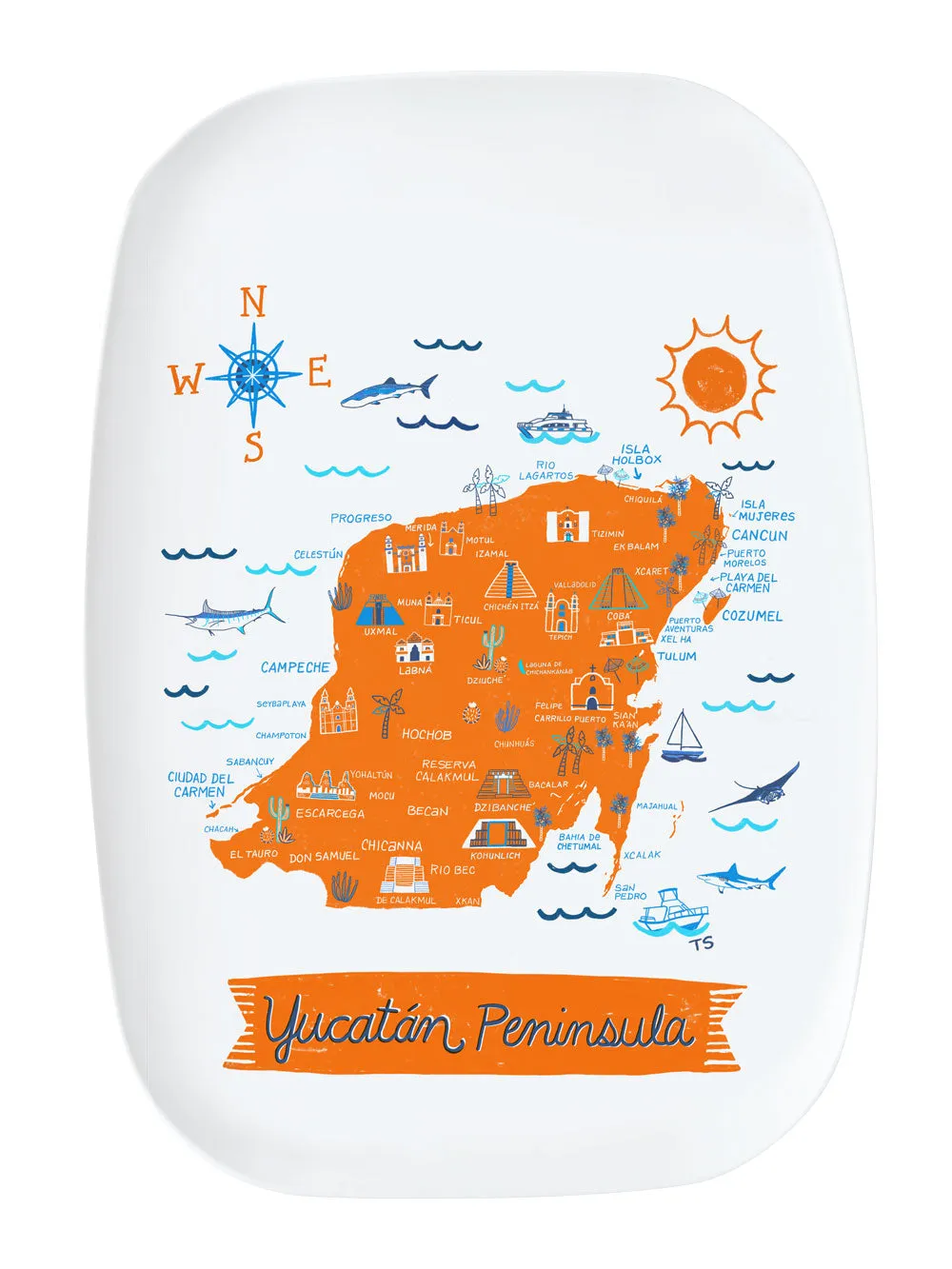 Yucatan Peninsula Platter-Custom City Platter