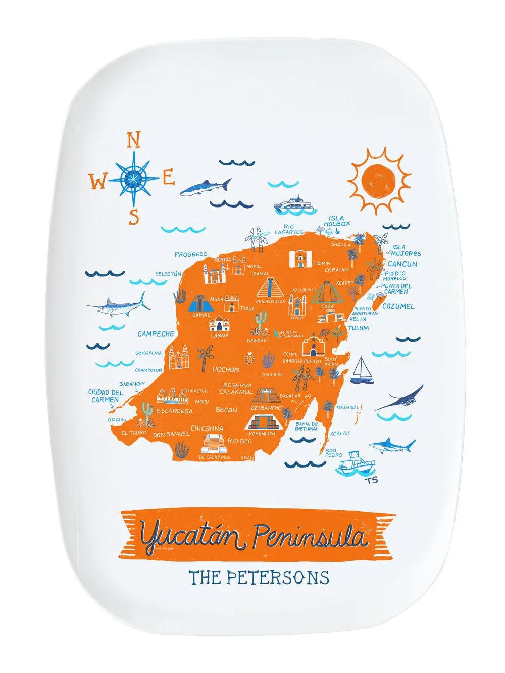 Yucatan Peninsula Platter-Custom City Platter