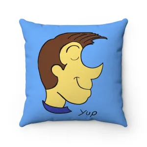 Yup light blue Faux Suede Square Pillow