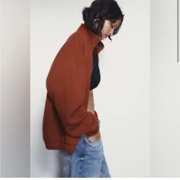 Zara oversized textured bomber