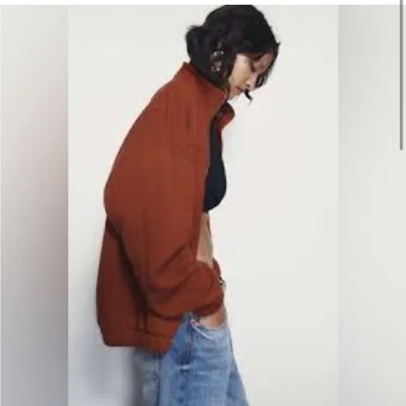 Zara oversized textured bomber