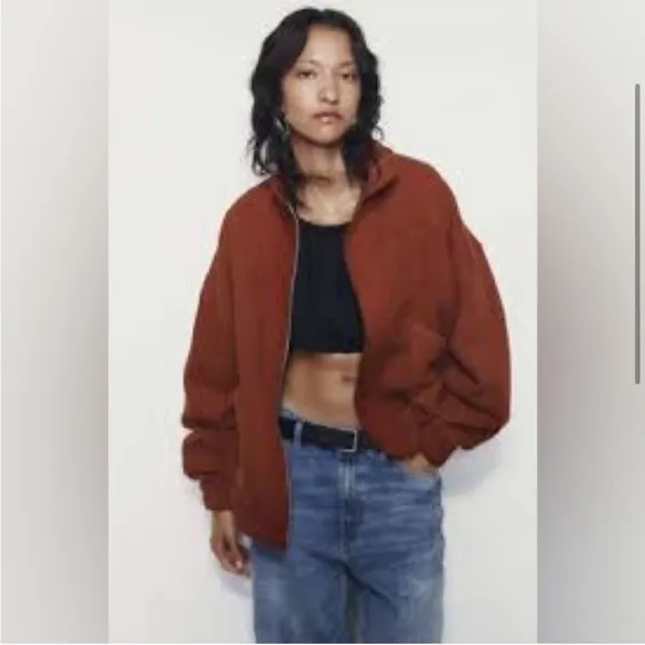 Zara oversized textured bomber