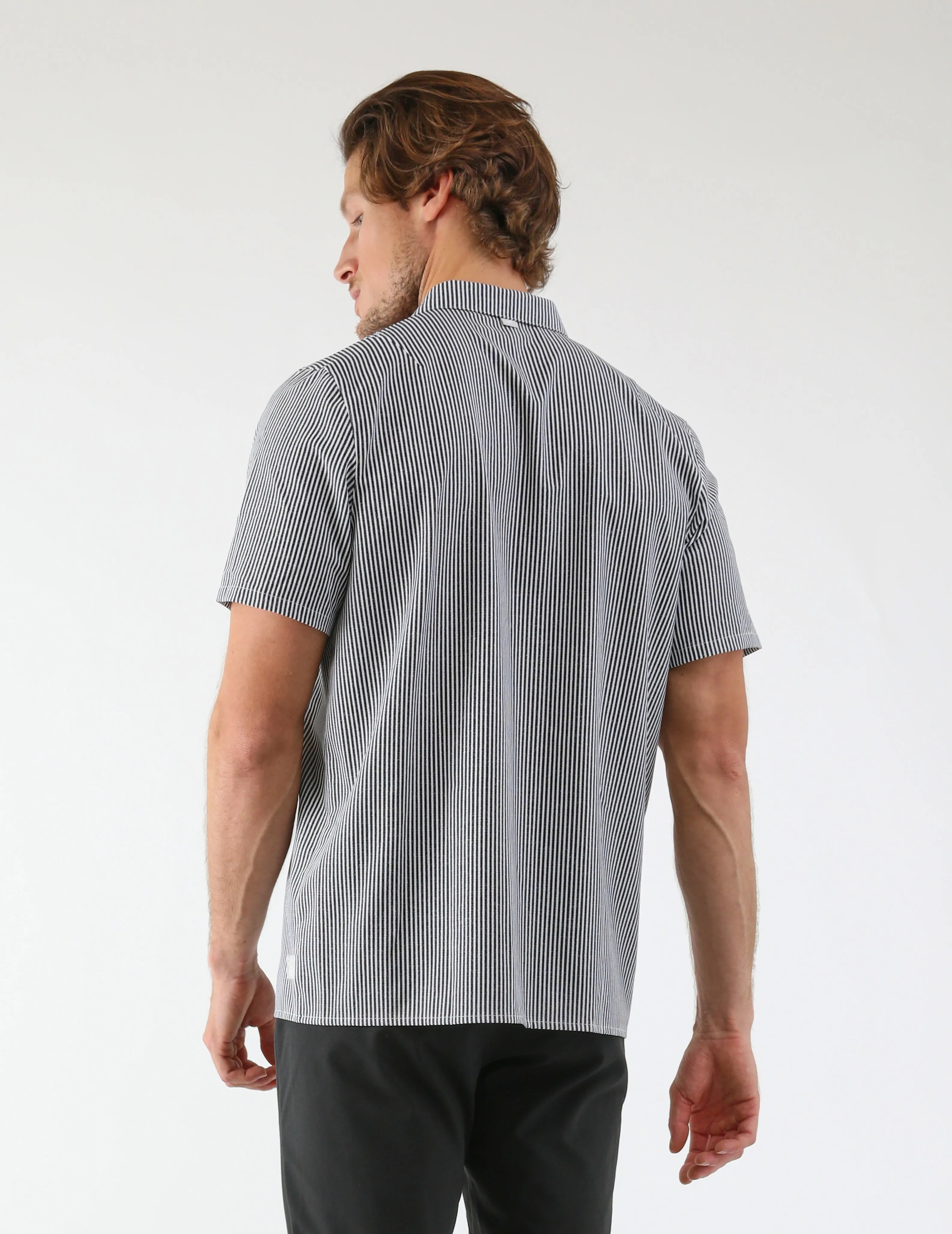 Zephyr Shirt: Black/White Stripe