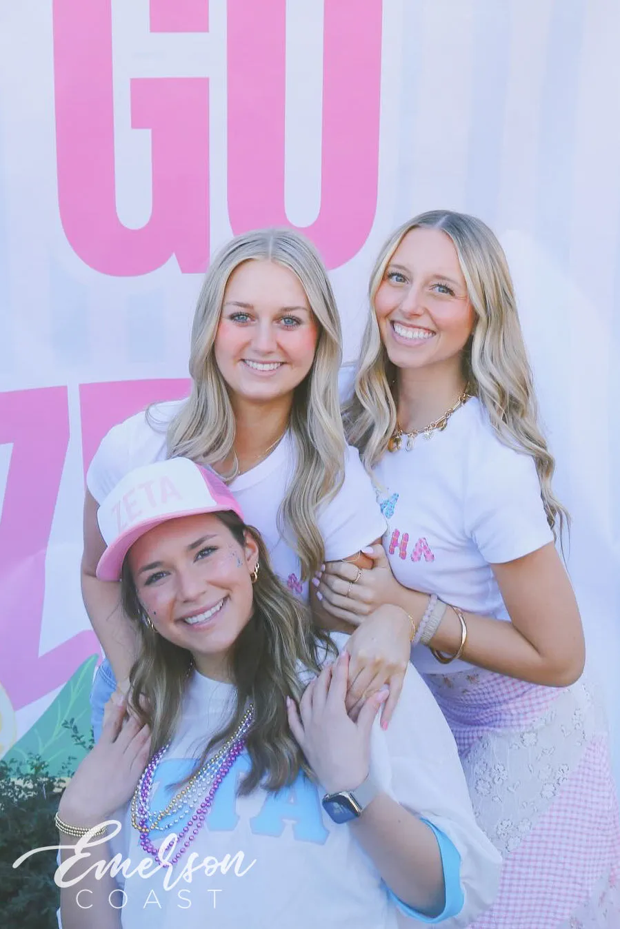 Zeta Tau Alpha Hand Stitch Letters Bid Day Baby Tee
